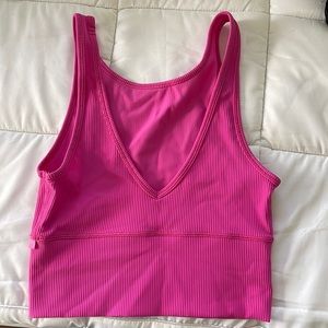 Lululemon power pivot tank, pink, size 4. Worn once